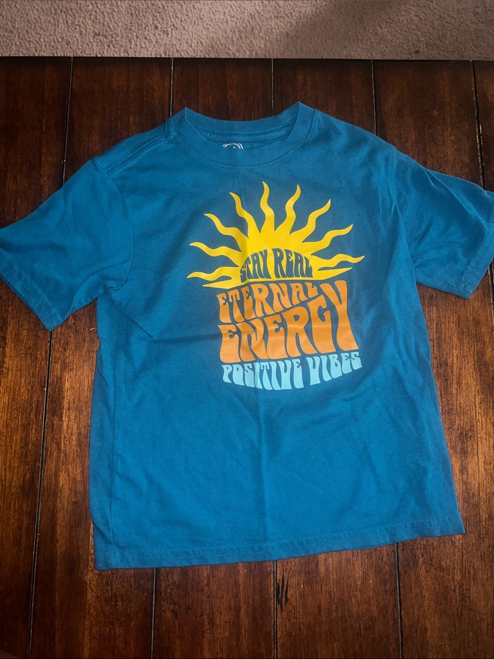 🎉🎉 5 for $20🎉🎉Kids Teal 'Eternal Energy' Graphic Tee - Positive Vibes